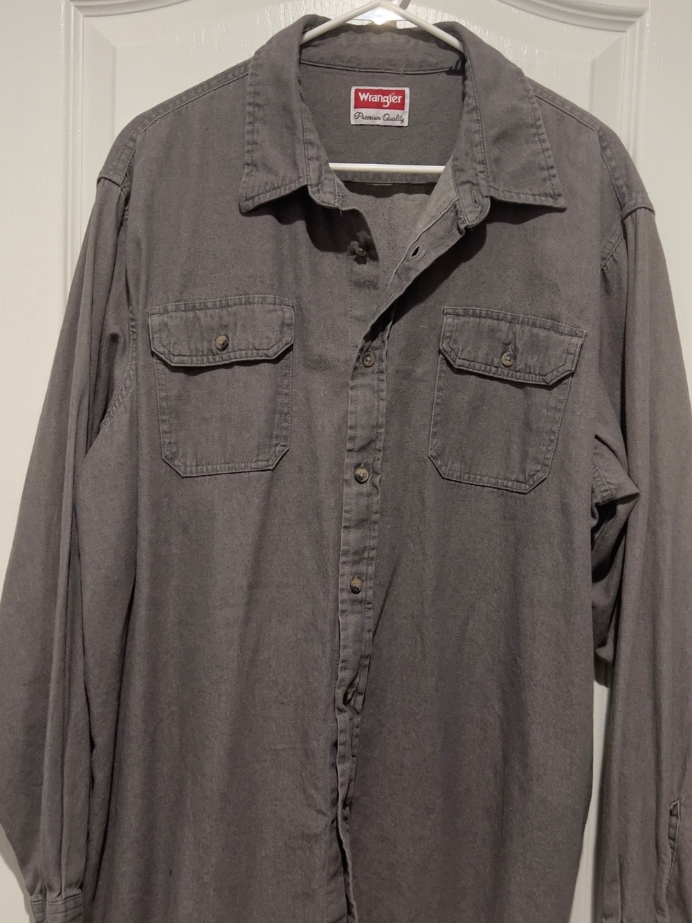 Wrangler Charcoal Gray Long-Sleeve Button Shirt XLarge